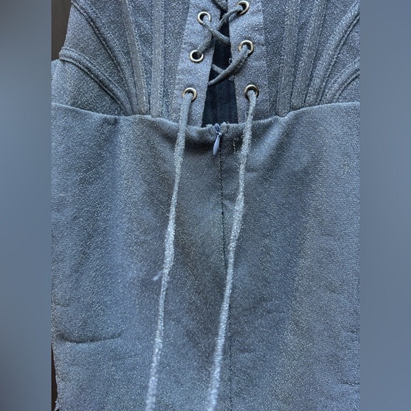 Elegant Silver Strapless Dress - Picture 10 of 13